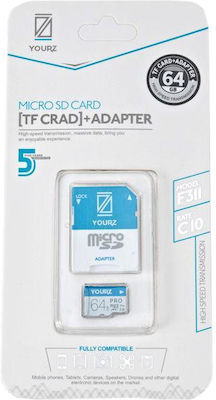 YOURZ SDHC 64GB Clasa 10 cu adaptor