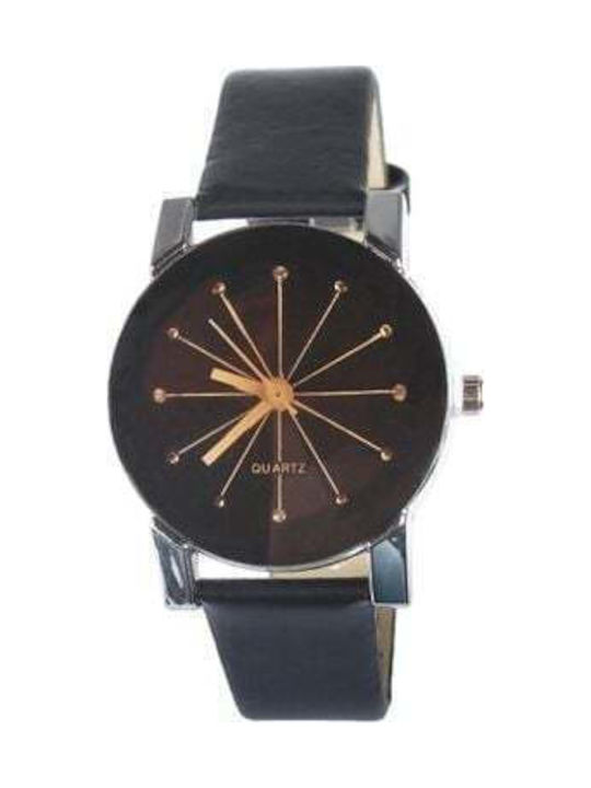 Watch with Black Leather Strap