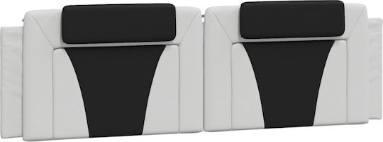 vidaXL Headboard Cushion with Leather White/Black