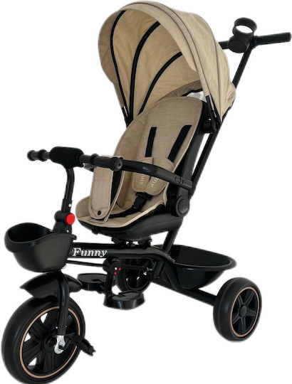 Funny Foldable and Convertible for 1.5+ Years Beige Kids Tricycles