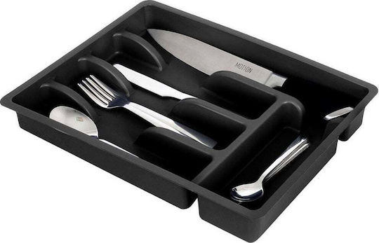 Vilde Besteckeinsatz für Schubladen Kunststoff 36x25,5x6cm Schwarze