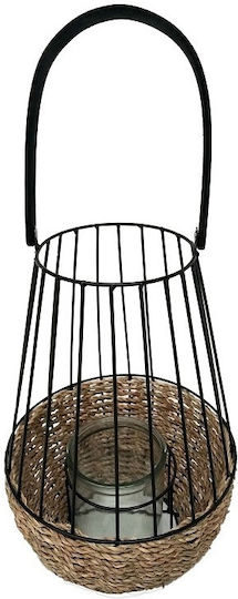 Espiel Laterne Korbweide Schwarz 17x17x22cm 1Stück