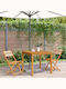 Outdoor Chair Wooden Black 2pcs 38x32.5x80cm