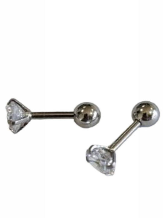 Kostibas Fashion Обеци Piercing от Стомана 1.2мм Сребърни