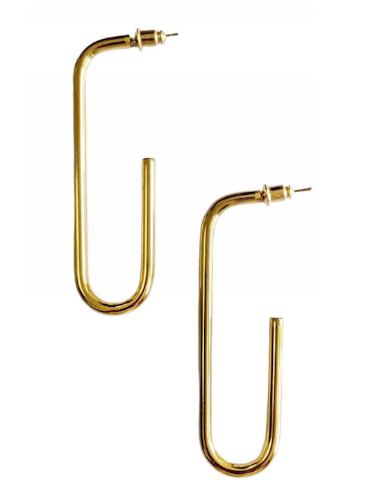 Kostibas Fashion Earrings Hoops made of Steel Gold Plated