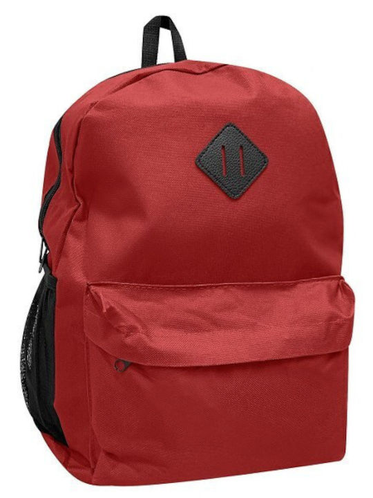 24home.gr School Bag Backpack Junior High-High School in Red color