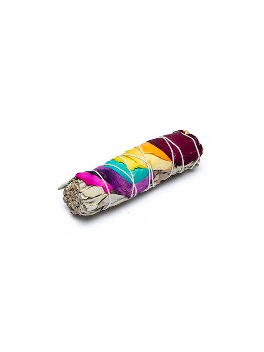 White Sage Smudge 7 Chakra Stick Ραβδί Θυμιάματος Λευκό Φασκόμηλο Ροδοπέταλα