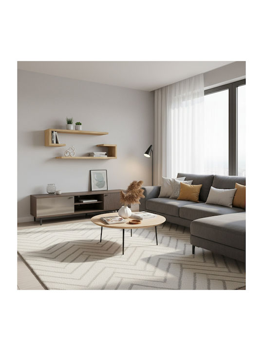 Eldo Wall Shelves Natural Shade (2 Pieces) 60x19.6x15cm