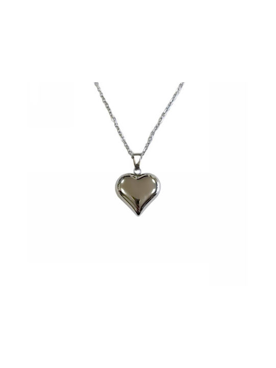 Kostibas Fashion Necklace with design Heart from Steel