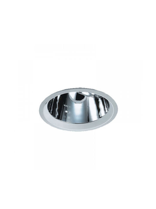 DIL Round Metallic Recessed Spot with Socket G24d White 10x10cm. 1pcs