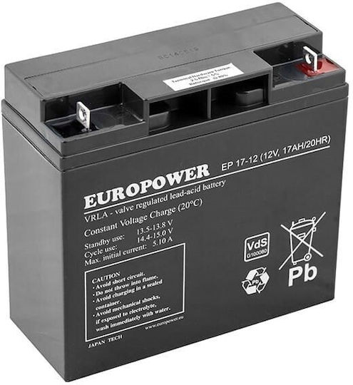 Europower Батерия UPS с Капацитет 17Ах и Напрежение 12V 1бр