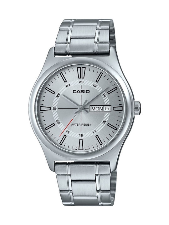 Casio Ceas Bărbați 38mm Baterie Cu Brățară Argintie Din Oțel Inoxidabil