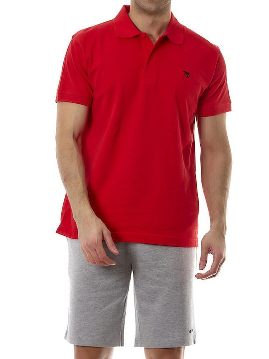 Malibu Bluza Bărbătească cu Mânecă Scurtă Polo RED