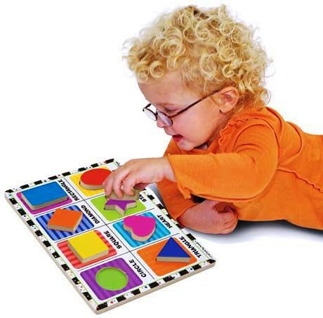 Ξύλινο Παιδικό Puzzle Σφηνώματα 3d Geometric Shapes Melissa & Doug