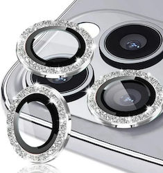 Lens Glass Strass Προστασία Κάμερας Tempered Glass Ασημί για το iPhone 13 Pro / 13 Pro Max