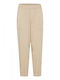 Fransa Femei Tesatura Pantaloni cu Elastic Beige