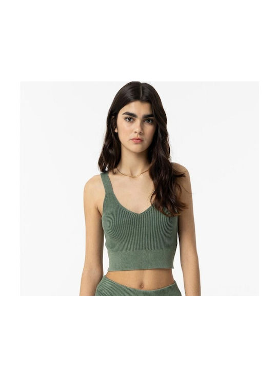 Tiffosi Γυναικείο Crop Top με Τιράντες Κυπαρισσί