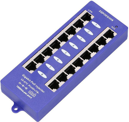 Extralink Poe Injektor 8 Port Gigabit Modus B
