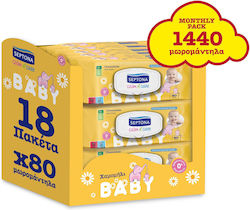 Septona Calm N' Care Chamomile Baby Wipes without Alcohol & Parabens with Chamomile 18x80pcs