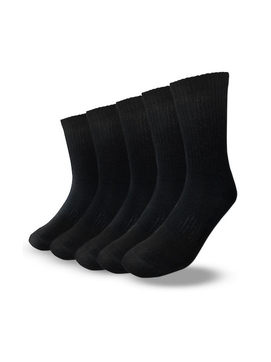 Nodo Athletic Cotton Socks 5 Pairs Black