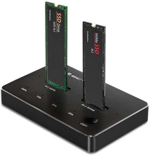 Qoltec Docking Station for 2 Hard Drives PCIe/SATA M.2 (2230)" / M.2 (2242)" / M.2 (2260)" / M.2 (2280)" with Connection USB-C (52274)