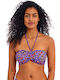 Santiago Nights Strapless Bikini Top με Ενίσχυση Animal Print Μωβ