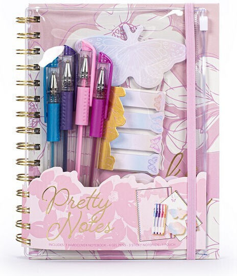 Tri-coastal Notebook with Built-in Pencil Case and 4 Note-taking Pens