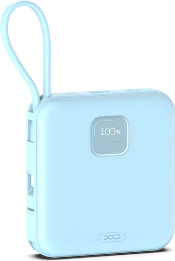 XO PR235 Power Bank 10000mAh 22.5W με Θύρα USB-A και Θύρα USB-C Quick Charge 2.0 Μπλε