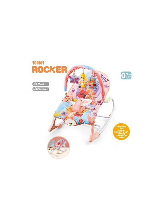 Electric Baby Relax 2 in 1 Ζωολογικός Κήπος with Music and Vibration Pink for Child up to 18kg