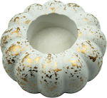 Keramik Hochzeitsgeschenk Dekorative Kürbis Design Weiß-Gold 8cm x 4,5cm M3000s