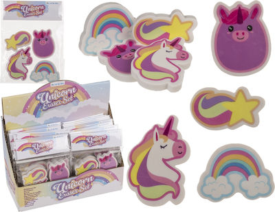 Set de 4 Radere Unicorn Multicolore 5cm