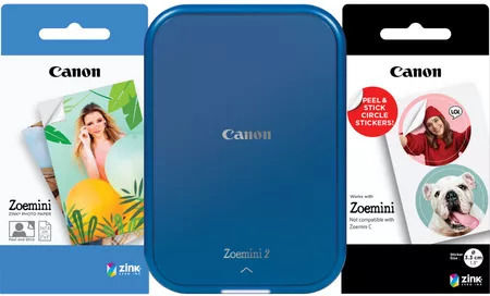 Canon Zoemini 2 Bundle Zink Εκτυπωτής για Φωτογραφίες με Bluetooth Navy Blue