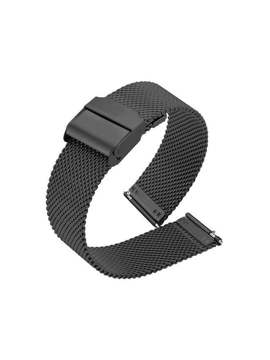 Universal Metal Watch Strap 22mm Black