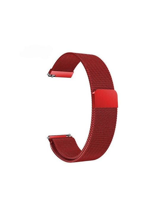 Universal Metal Watch Strap 20mm Red