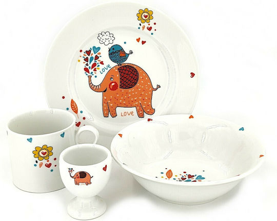 SP Tableware Set Essgeschirr aus Porzellan Gray 4Stück