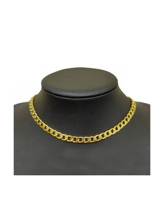Kostibas Fashion Αλυσίδα Λαιμού από Ατσάλι Επιχρυσωμένη Μήκους 40cm