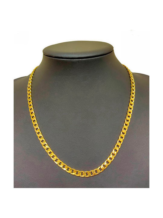 Kostibas Fashion Αλυσίδα Λαιμού από Ατσάλι Επιχρυσωμένη Μήκους 50cm