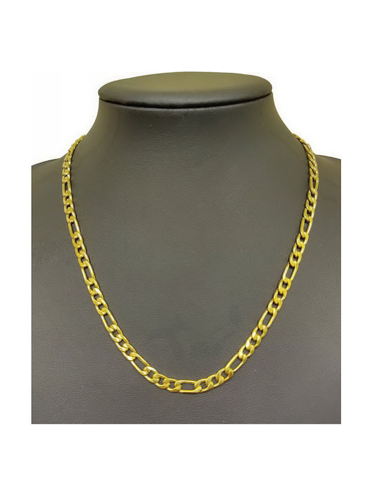 Kostibas Fashion Chain Neck made of Steel Gold-plated Length 50cm
