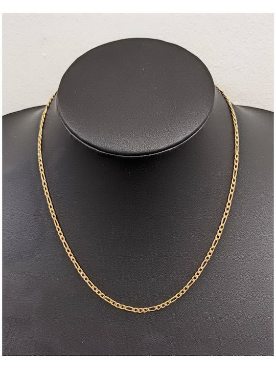Kostibas Fashion Αλυσίδα Λαιμού από Ατσάλι Επιχρυσωμένη Μήκους 50cm