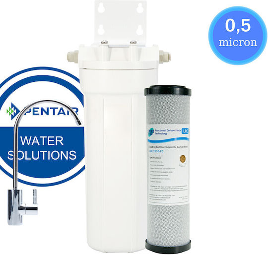 Pentair 2G Slimline Water Filtration System Single Under Sink Micron 1/4'' with Faucet & Replacement Filter Pure LRC 2510-P5 0,5μm 57-0036/LRCP5