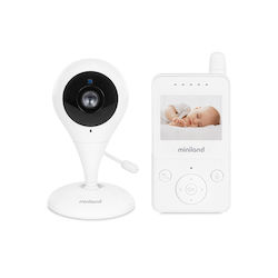 Miniland Baby Monitor with Camera & Screen 2.4" , Two-way Communication & Lullabies