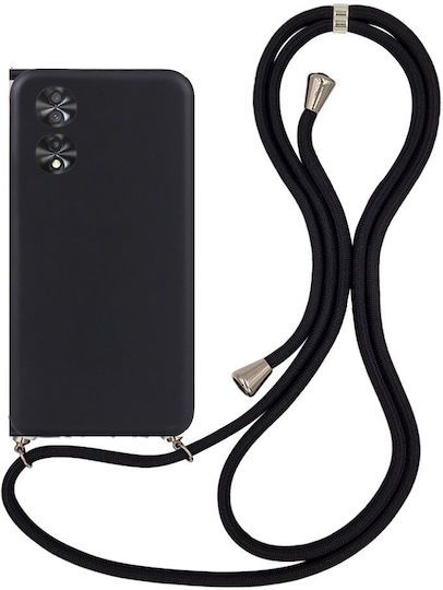 Umschlag Rückseite Silikon mit Band Schwarz (TCL 50 SE - German)