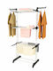 Herzberg Floor Garment Rack made of Metal Telescopic White 64x170cm