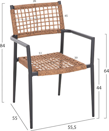 Gartenstühle Trilan Anthrazit 57x59x85cm