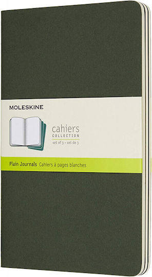Moleskine 13x21 Σετ 3 Σημειωματάρια Bullet Journal 80 Φύλλων με Λευκές Σελίδες Πράσινα