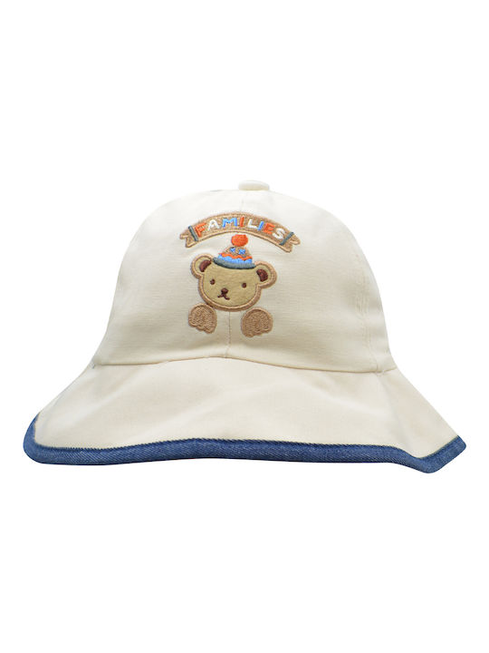 Brims and Trims Παιδικό Καπέλο Bucket Υφασμάτινο Λευκό