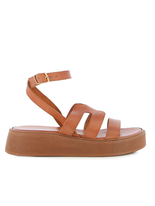 Fratelli Petridi Leather Women's Sandals Tabac Brown