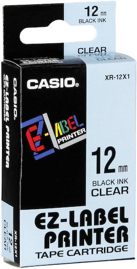 Casio Етикетна Лента в Прозрачен Цвят Съвместима с Casio XR(EZ-Label)
