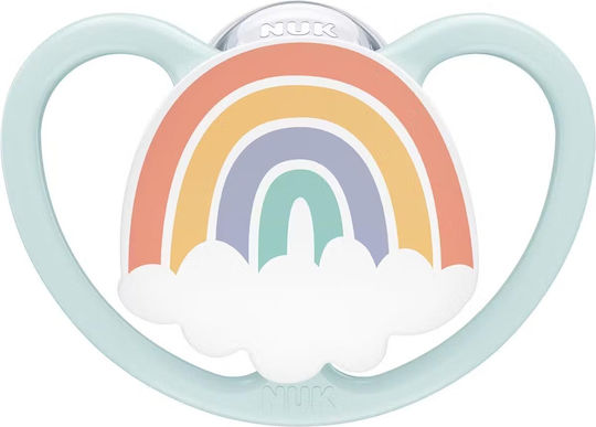 Nuk Space Orthodontic Pacifier Silicone with Case Rainbow - Mint Green for 0-6 months