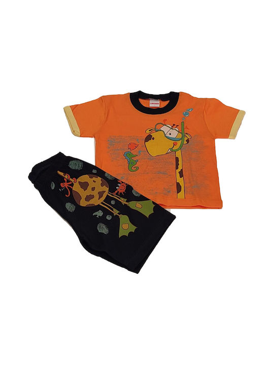 Minerva Kids Pyjamas Summer Cotton Orange